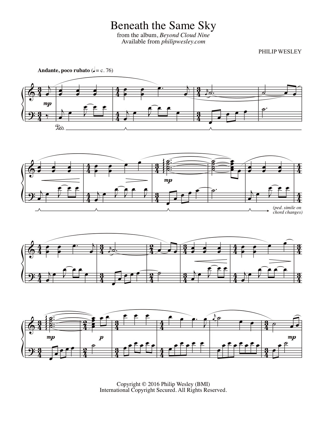 beneath-the-same-sky-beyond-cloud-nine-sheet-music-philipwesley for Piano Sheet Music Printable Free Beneath the Same Sky - Beyond Cloud Nine - Sheet Music – philipwesley for Piano Sheet Music Printable Free