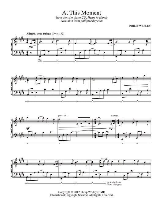 At This Moment - Heart to Hands - Sheet Music