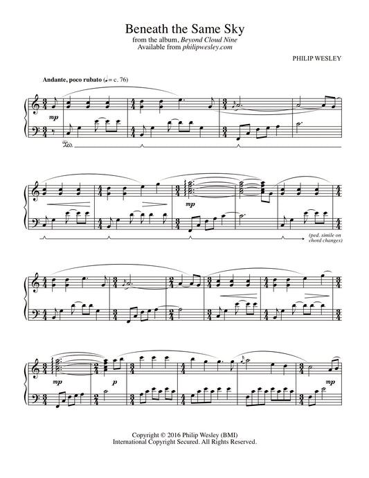 Beneath the Same Sky - Beyond Cloud Nine - Sheet Music