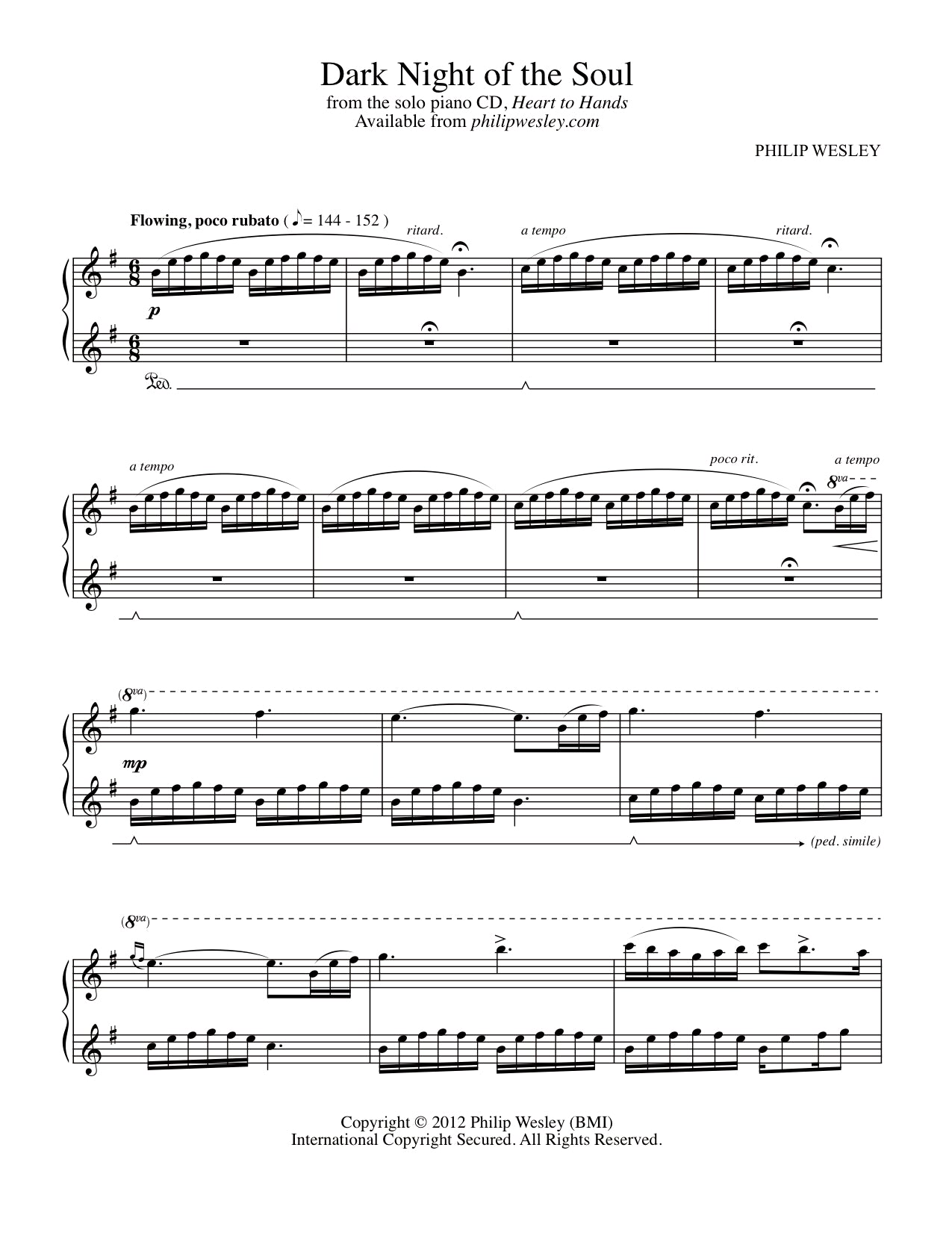 Dark Night of the Soul - Heart to Hands - Sheet Music