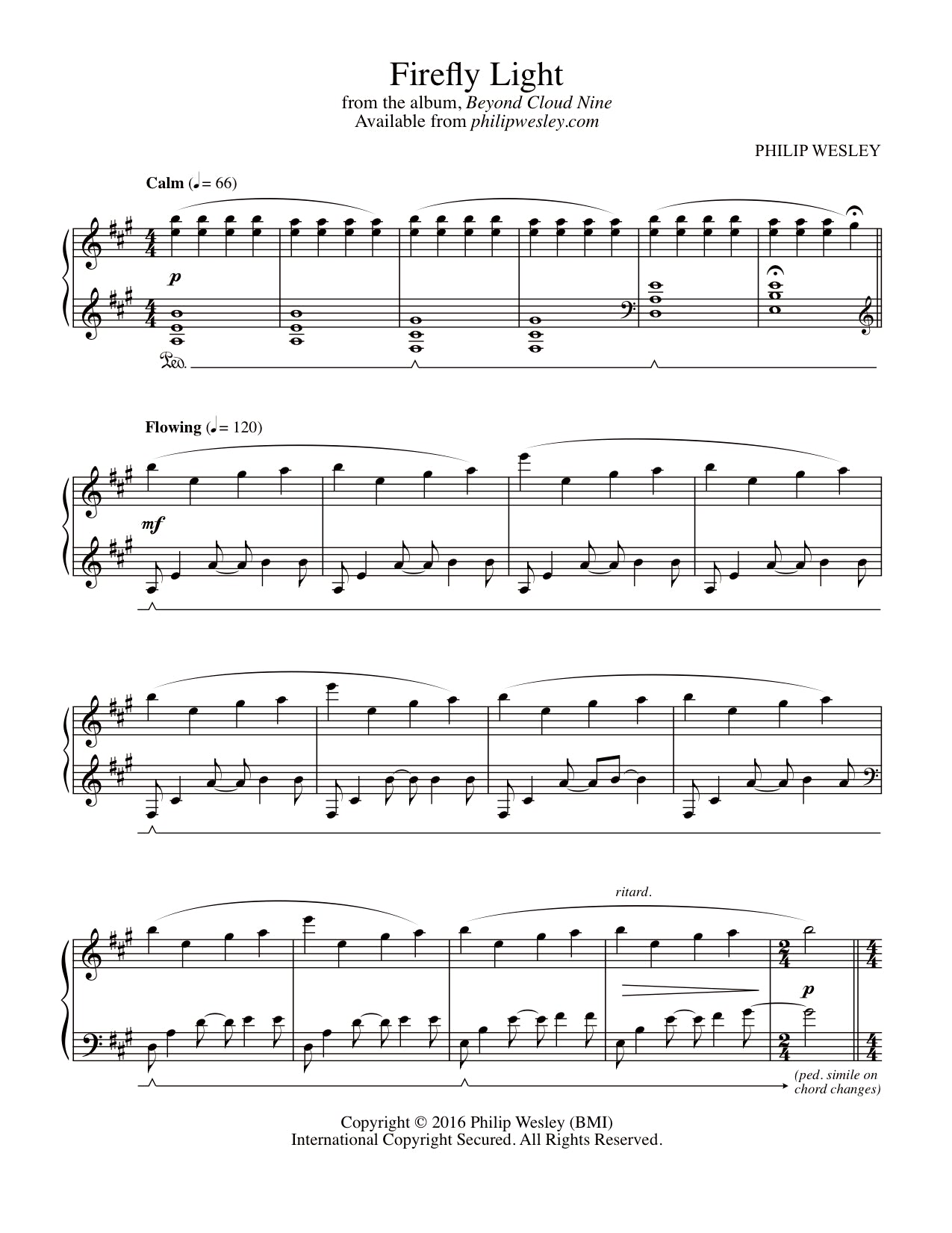 Firefly Light - Beyond Cloud Nine - Sheet Music