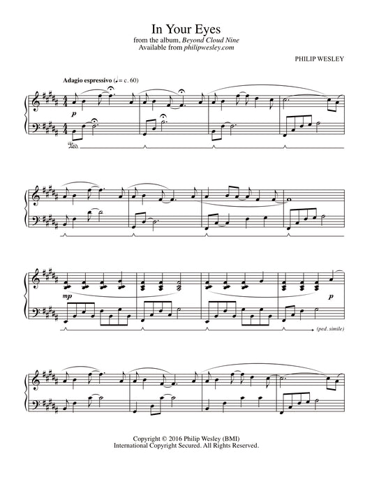 In Your Eyes - Beyond Cloud Nine - Sheet Music