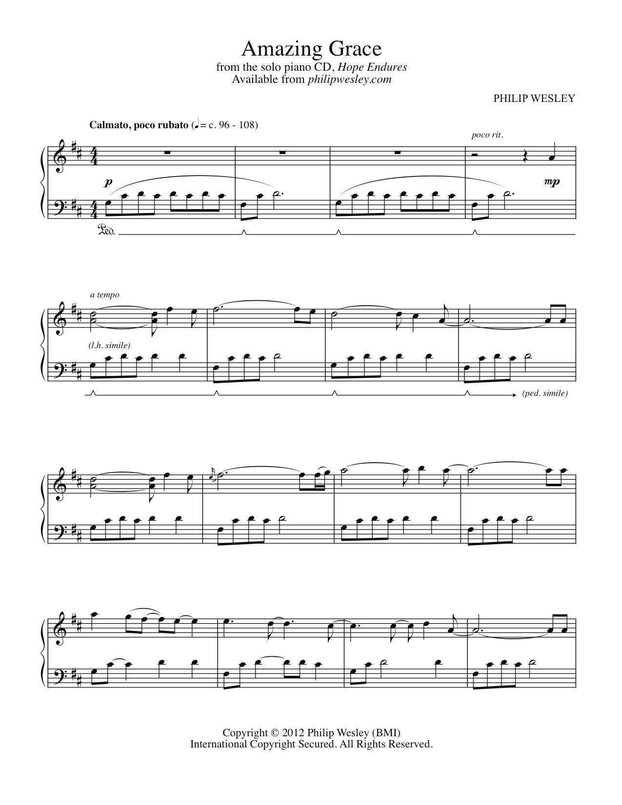 Amazing Grace - Hope Endures - Sheet Music