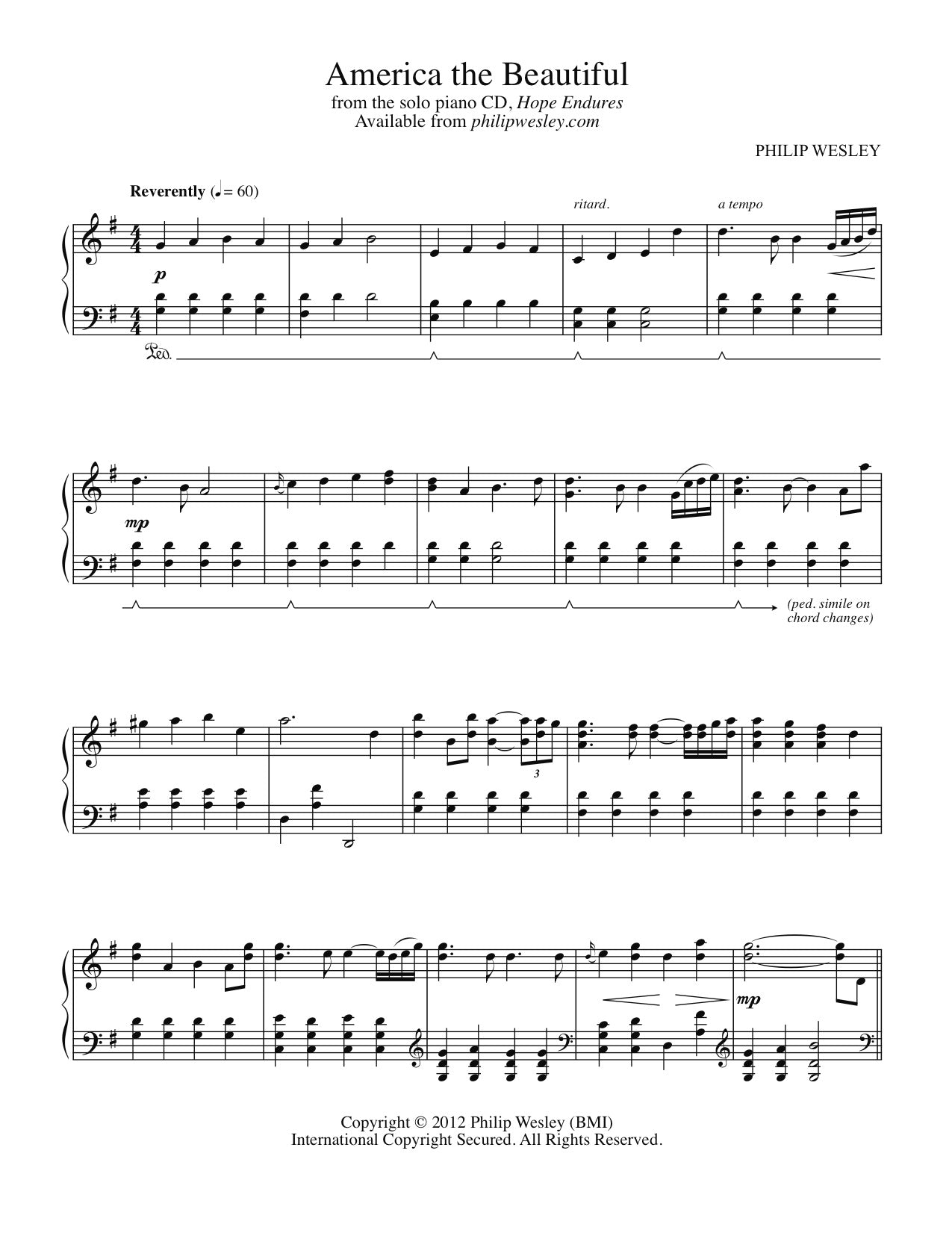 America the Beautiful - Hope Endures - Sheet Music