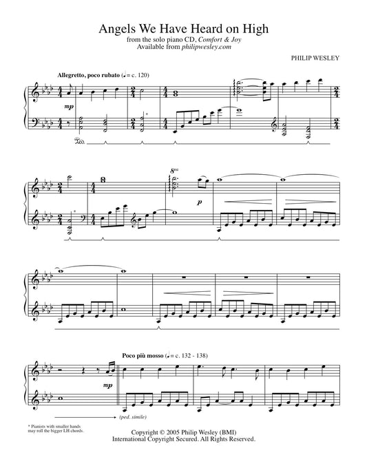 Angels We Have Heard on High - Comfort and Joy - Sheet Music