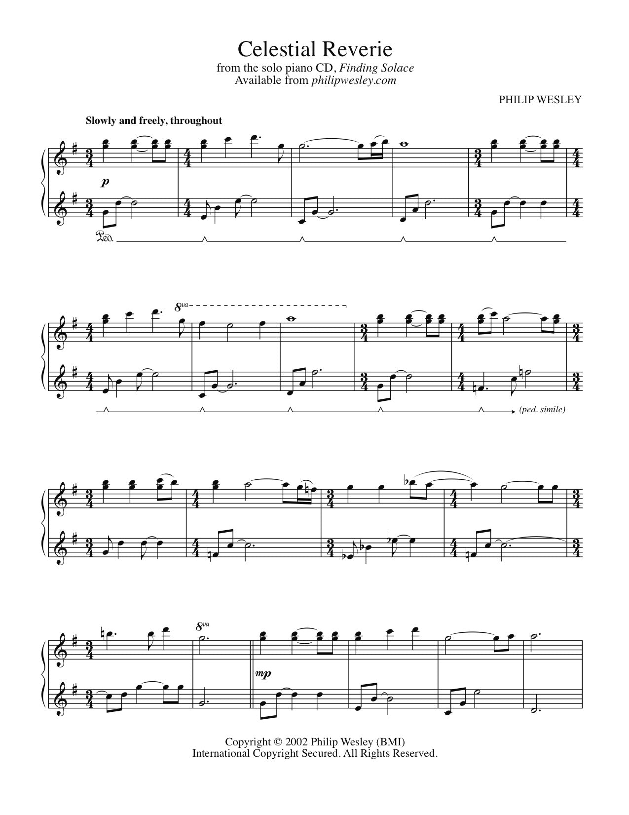 Celestial Reverie - Finding Solace - Sheet Music