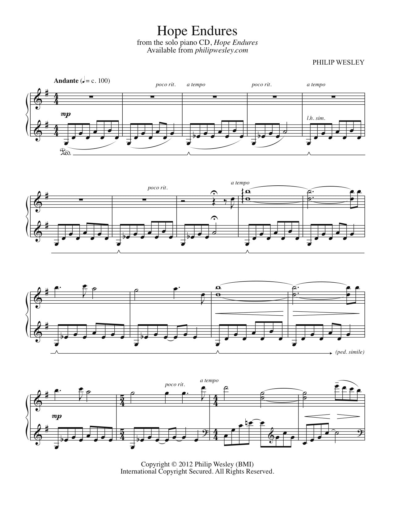 Hope Endures - Hope Endures - Sheet Music