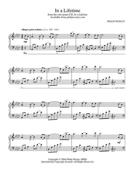 In a Lifetime - In a Lifetime - Sheet Music