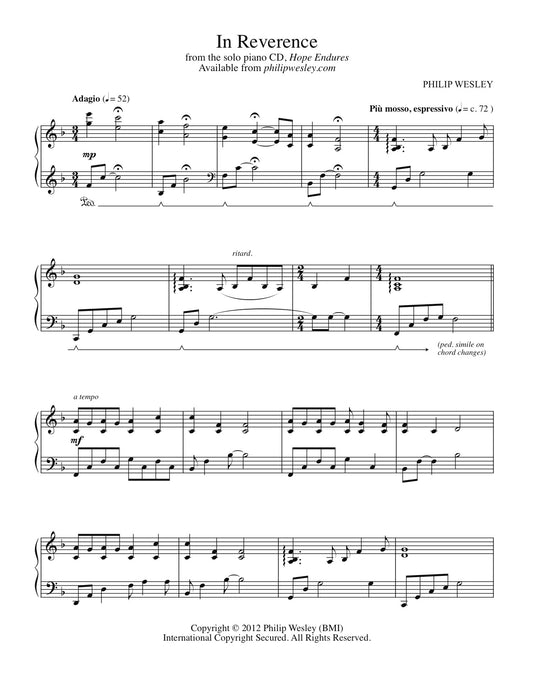 In Reverence - Hope Endures - Sheet Music