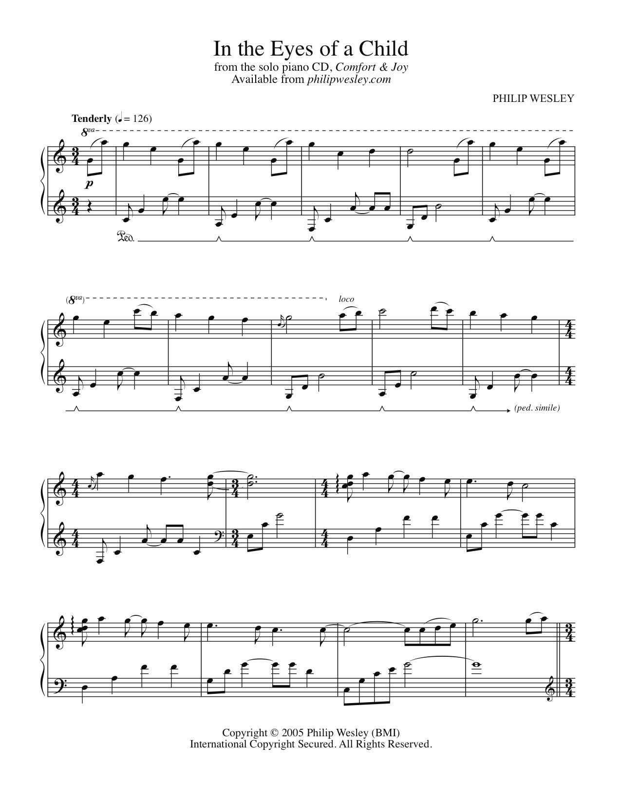 In the Eyes of a Child - Comfort and Joy - Sheet Music