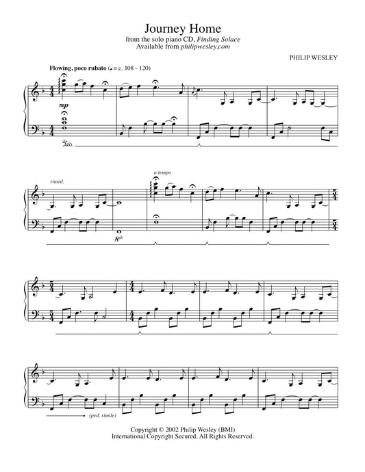 Journey Home - Finding Solace - Sheet Music