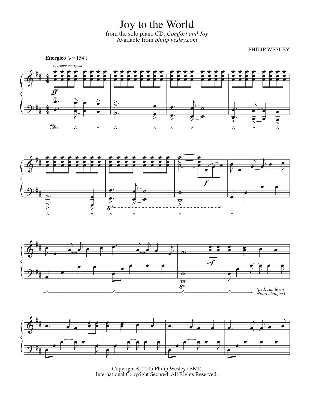 Joy to the World - Comfort and Joy - Sheet Music