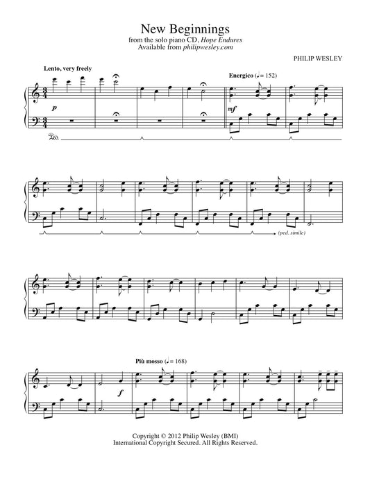 New Beginnings - Hope Endures - Sheet Music