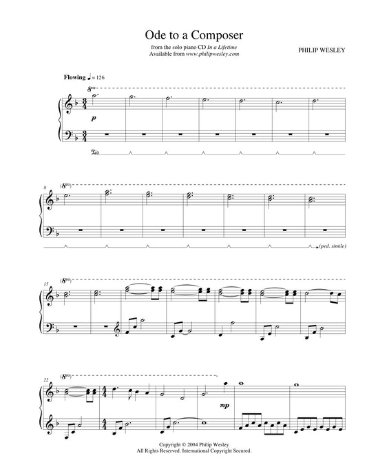 Ode to a Composer - In a Lifetime - Sheet Music