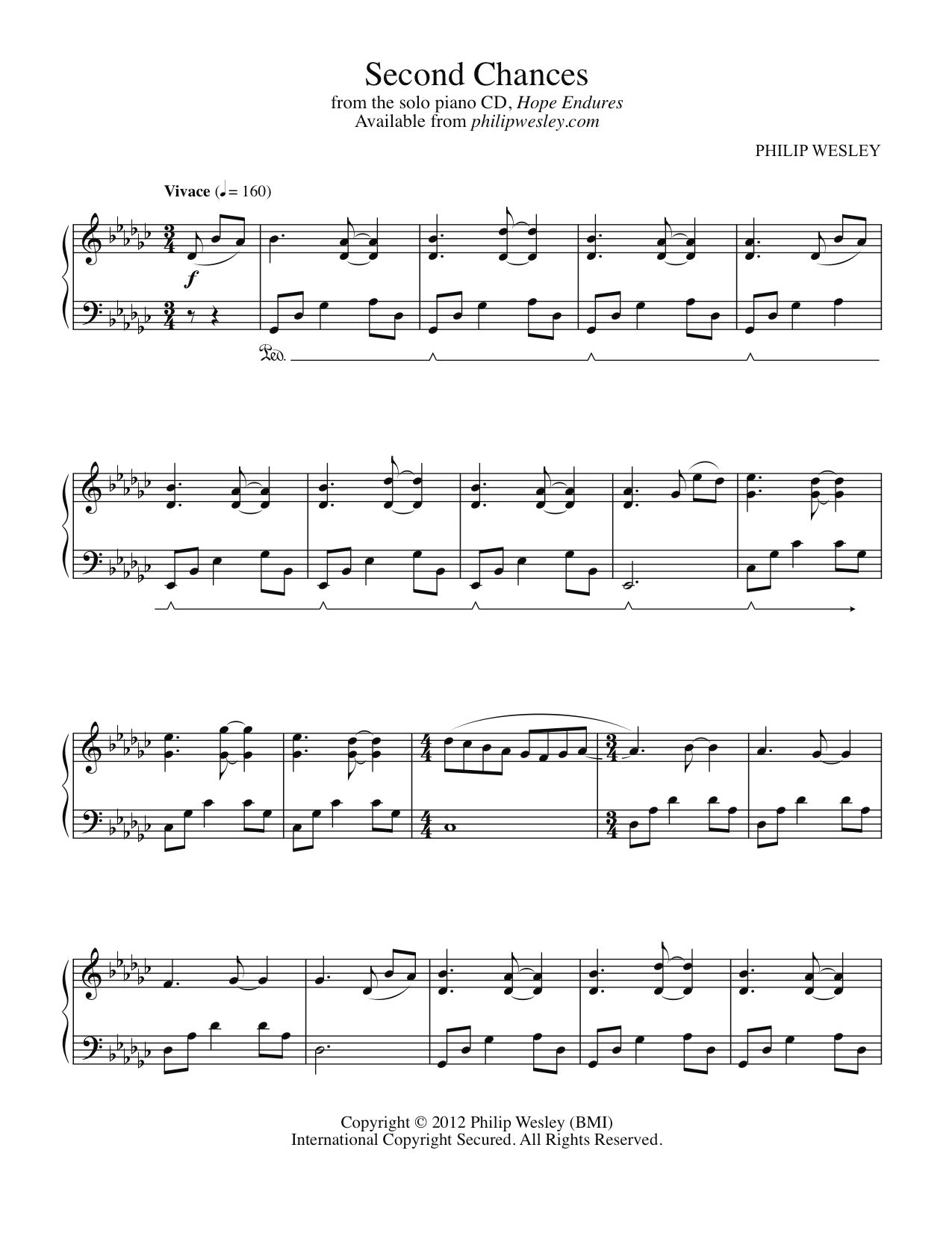 Second Chances - Hope Endures - Sheet Music