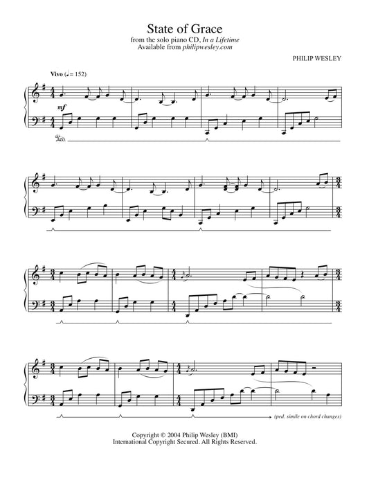 State of Grace - In a Lifetime - Sheet Music