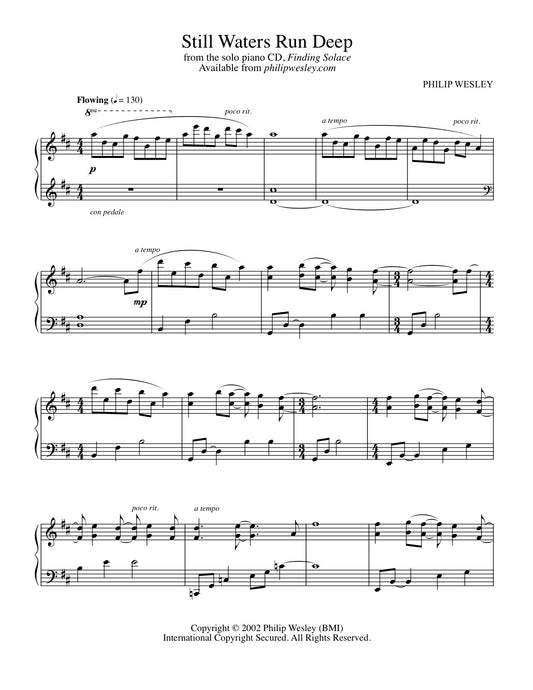 Still Waters Run Deep - Finding Solace - Sheet Music