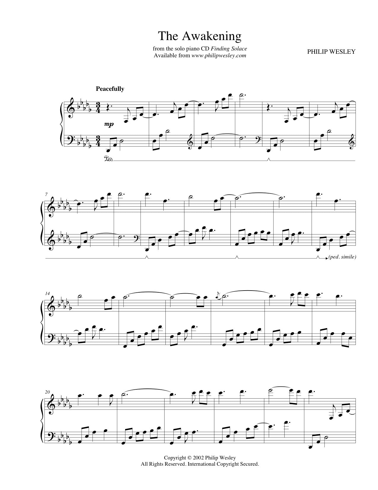 The Awakening - Finding Solace - Sheet Music