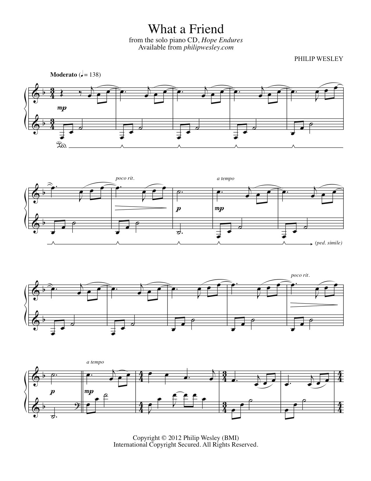 What a Friend - Hope Endures - Sheet Music