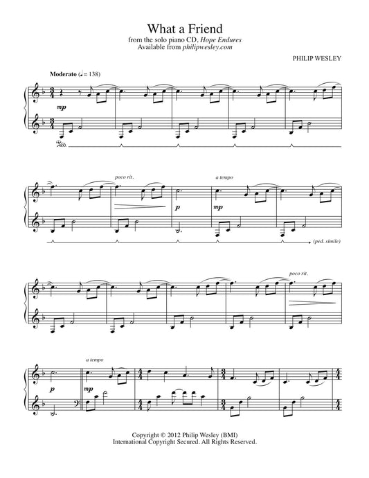 What a Friend - Hope Endures - Sheet Music