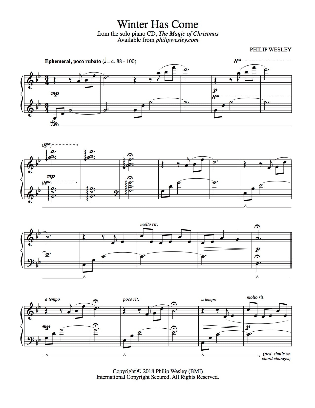 Winter Has Come - The Magic of Christmas - Sheet Music