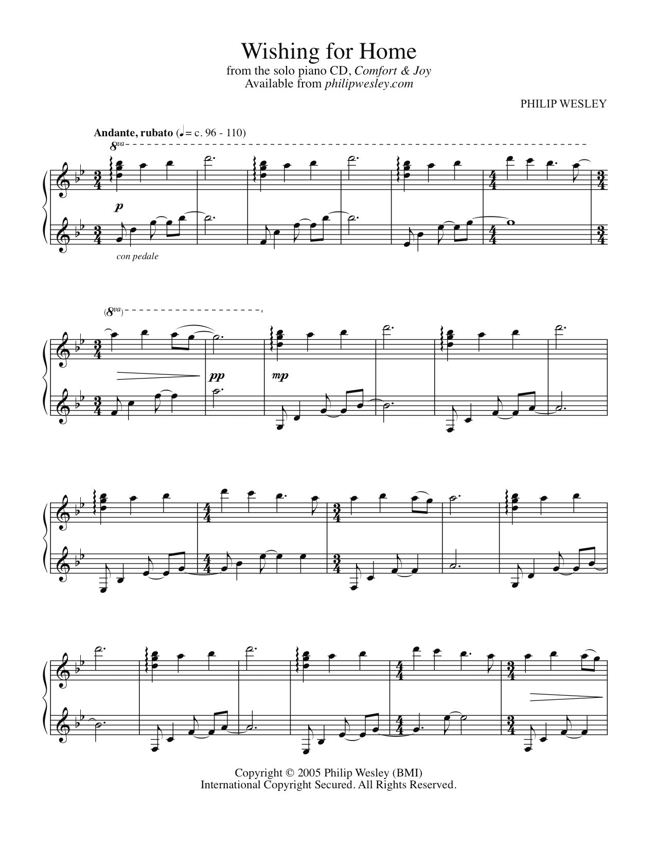 Wishing for Home - Comfort and Joy - Sheet Music