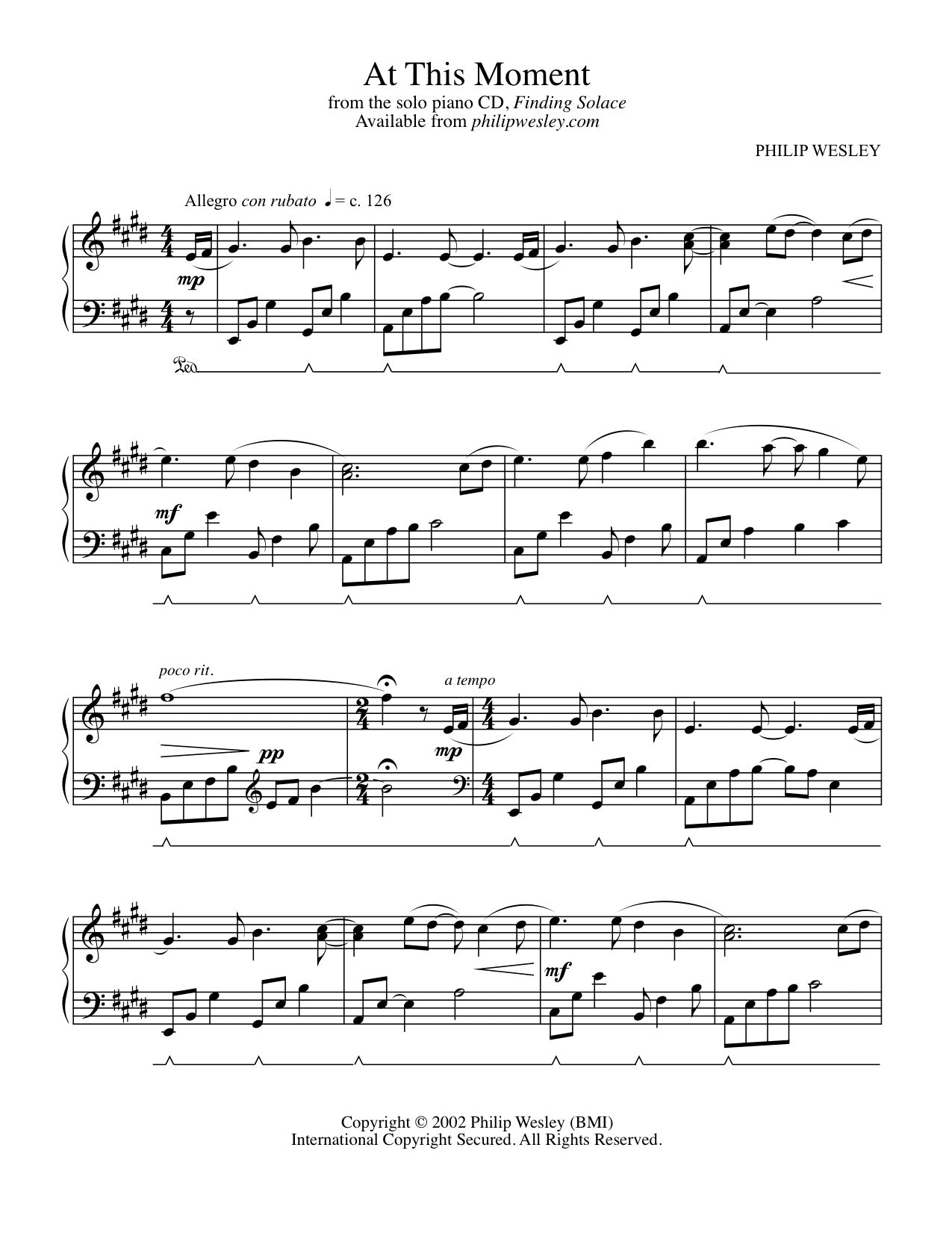 At This Moment - Finding Solace - Sheet Music