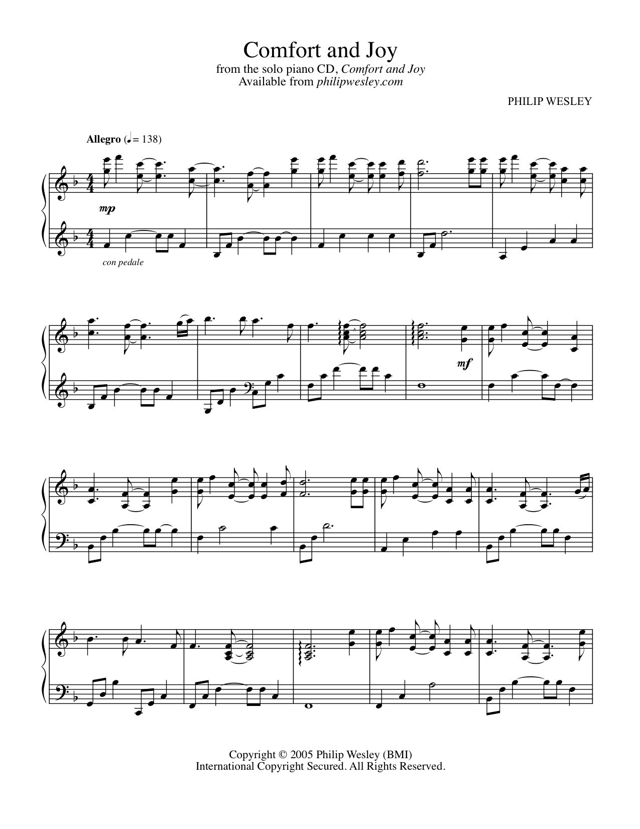 Comfort & Joy - Comfort & Joy - Sheet Music