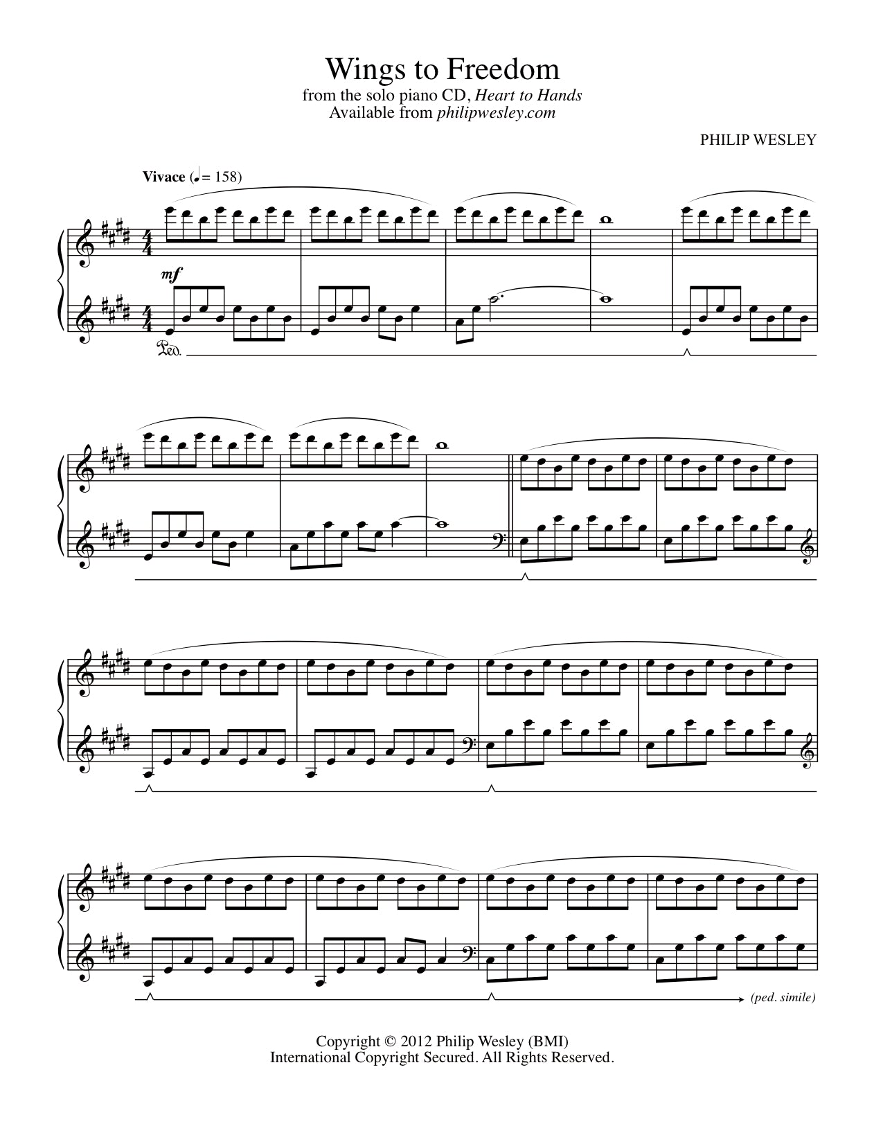 Wings to Freedom - Heart to Hands - Sheet Music