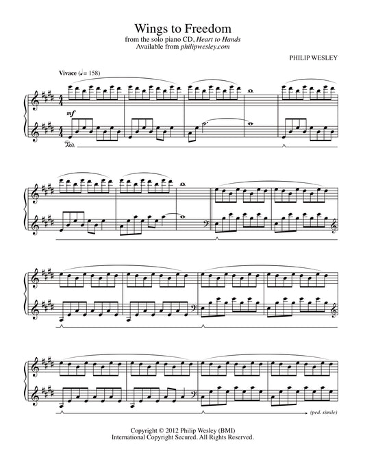 Wings to Freedom - Heart to Hands - Sheet Music