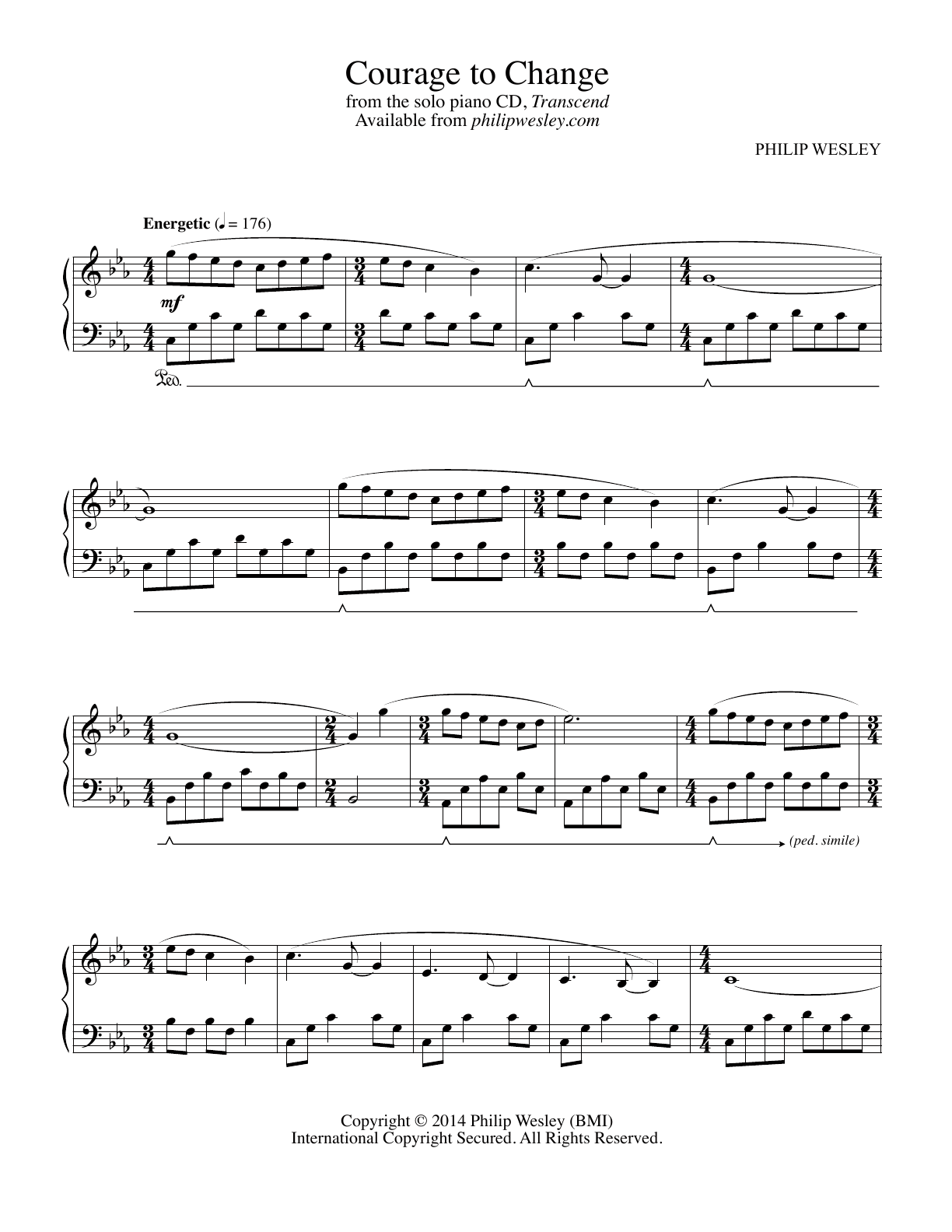 Courage to Change - Transcend - Sheet Music