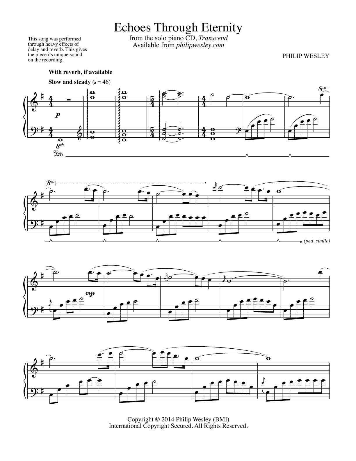 Echoes Through Eternity - Transcend - Sheet Music