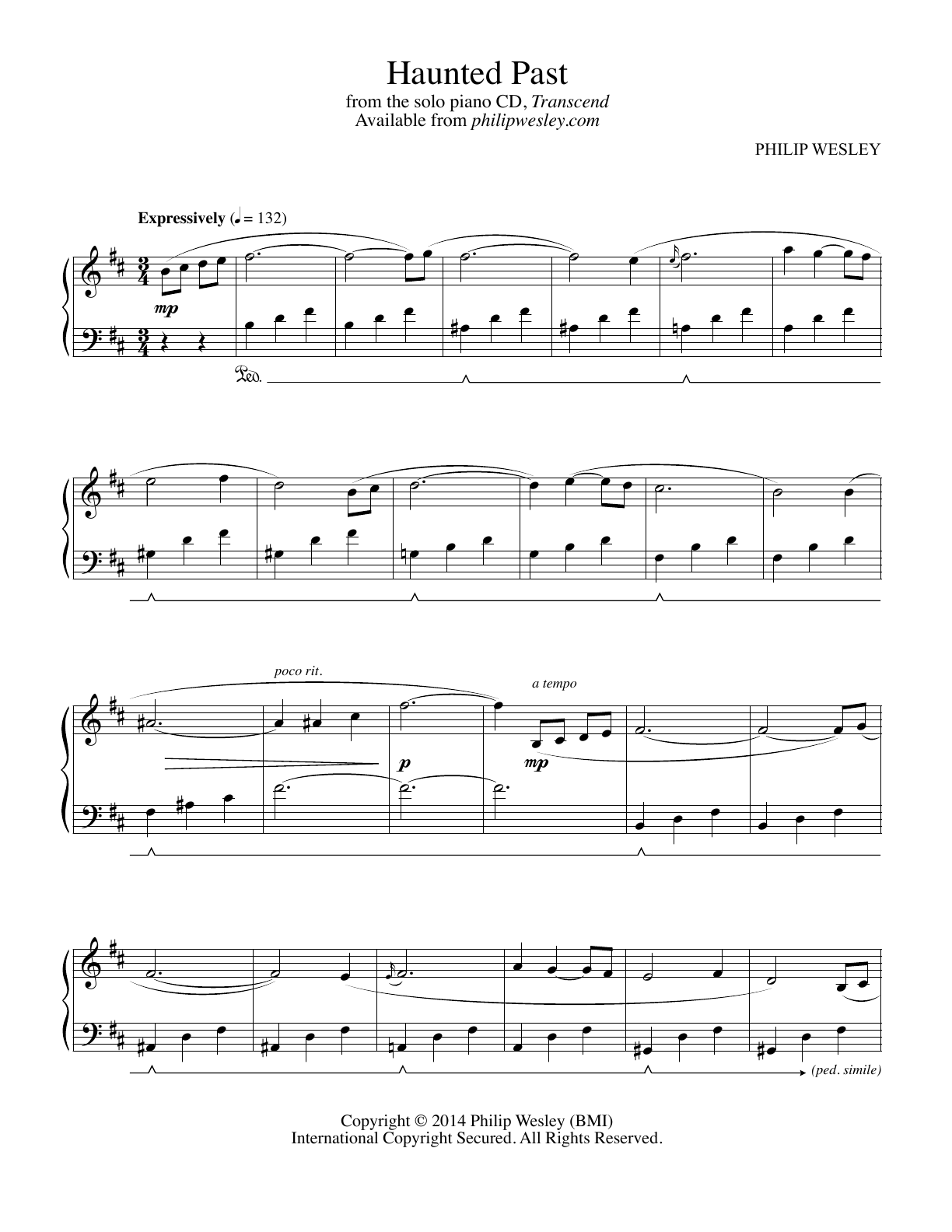 Haunted Past - Transcend - Sheet Music