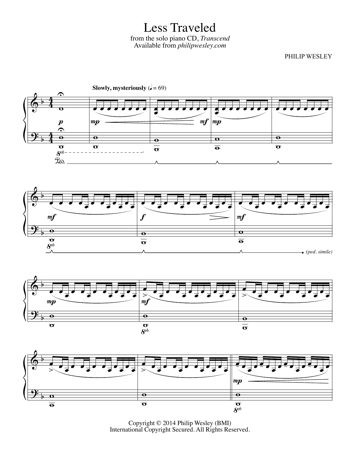 Less Traveled - Transcend - Sheet Music